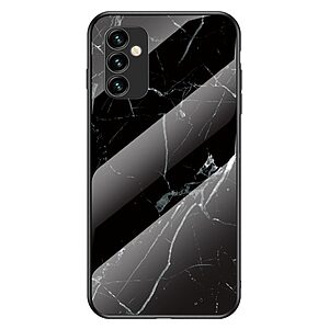 Θήκη Samsung Galaxy M23 5G OEM σχέδιο Marble με Πλάτη Tempered Glass TPU μαύρο