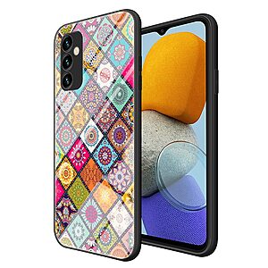Θήκη Samsung Galaxy M23 5G OEM Colorful Flower Print Glass Hybrid Phone Case Protector with Lanyar 1 - Image 2