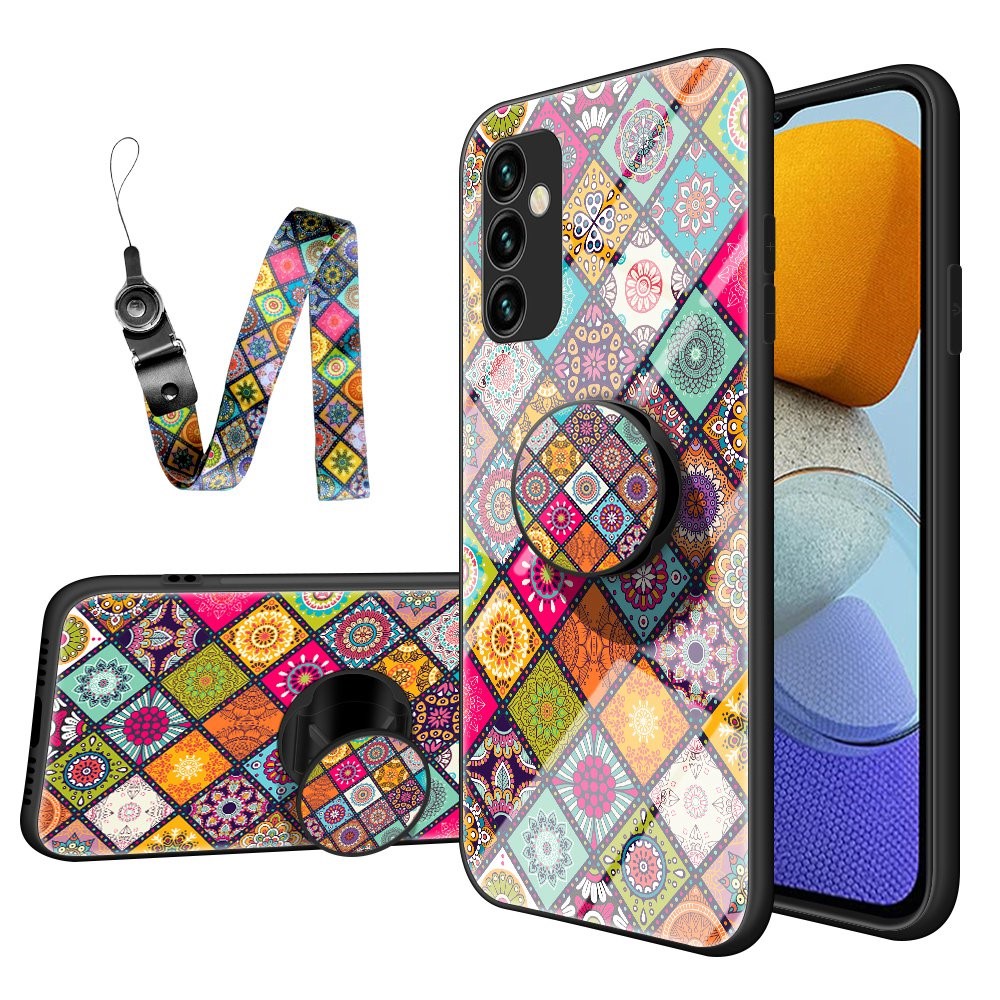 Θήκη Samsung Galaxy M23 5G OEM Colorful Flower Print Glass Hybrid Phone Case Protector with Lanyar 1 Θήκη Samsung Galaxy M23 5G OEM Colorful Flower Print Glass Hybrid Phone Case Protector with Lanyar 1