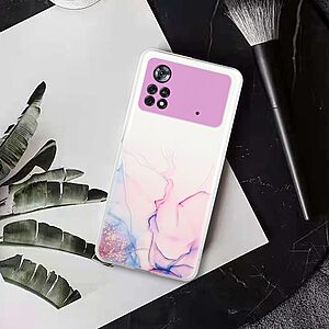 Θήκη Xiaomi Poco M4 Pro 4G OEM σχέδιο Pink Cloud Marble Πλάτη TPU ροζ - Image 4
