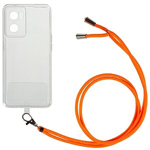 Θήκη OnePlus Nord CE 2 5G OEM Silicone Sockproof Transparent πλάτη με κορδόνι από αντικραδασμικό TPU πορτοκαλί