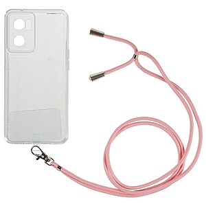 Θήκη OnePlus Nord CE 2 5G OEM Silicone Sockproof Transparent πλάτη με κορδόνι από αντικραδασμικό TPU ροζ
