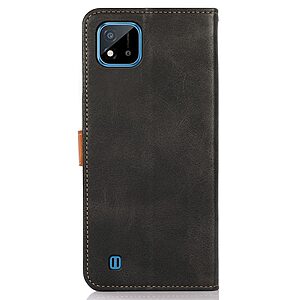 Θήκη Realme C11 (2021) KHAZNEH Leather Wallet Golden Clasp με βάση στήριξης, υποδοχές καρτών και μαγνητικό κούμπωμα μαύρο - Image 3