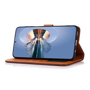 Θήκη Realme C11 (2021) KHAZNEH Leather Wallet Golden Clasp με βάση στήριξης, υποδοχές καρτών και μαγνητικό κούμπωμα ροζ χρυσό - Image 4