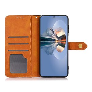 Θήκη Realme C11 (2021) KHAZNEH Leather Wallet Golden Clasp με βάση στήριξης, υποδοχές καρτών και μαγνητικό κούμπωμα ροζ χρυσό - Image 5