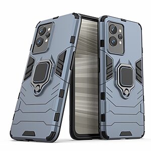 Θήκη Realme GT 2 Pro 5G Mad Mask Πλάτη Thin Armor με Μαγνητικό δαχτυλίδι και Βάση στήριξης TPU μπλε