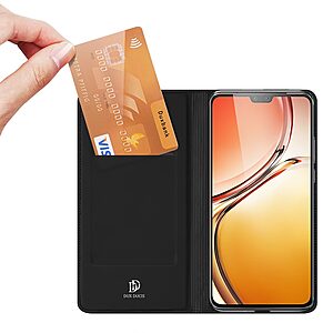 Θήκη Vivo V23 5G DUX DUCIS Skin Pro Series με βάση στήριξης, υποδοχή καρτών και μαγνητικό κούμπωμα Flip Wallet από συνθετικό δέρμα και TPU μαύρο - Image 3