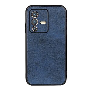 Θήκη Vivo V23 5G OEM πλάτη Crazy Horse Leather από συνθετικό δέρμα και σκληρό TPU μπλε