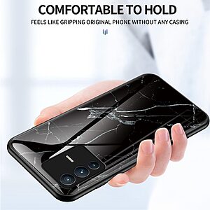 Θήκη Vivo V23 5G OEM σχέδιο Marble με Πλάτη Tempered Glass TPU σμαραγδί - Image 2