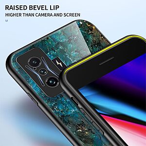 Θήκη Xiaomi Poco F4 GT 5G OEM σχέδιο Marble με Πλάτη Tempered Glass TPU κόκκινο - Image 3