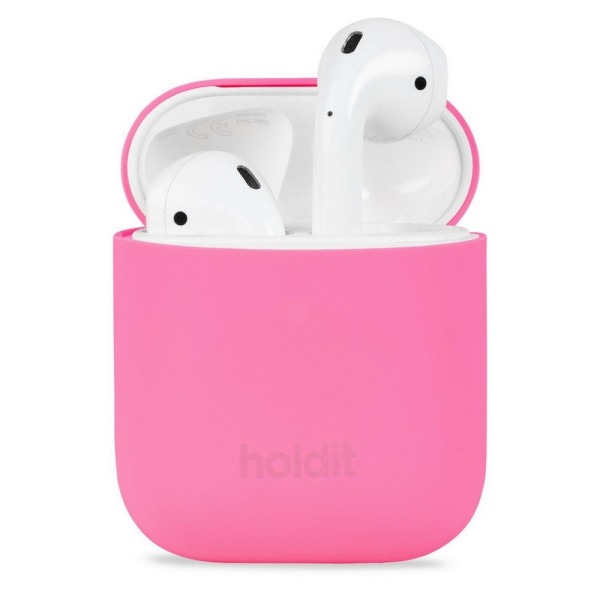 Θήκη σιλικόνης Holdit® για Apple AirPods 1/2 Bright pink (Έντονο ροζ )