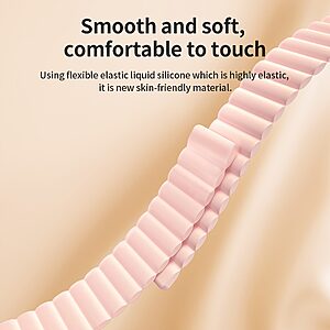 Kingxbar Magnetic Λουράκι Σιλικόνης για (Apple Watch 38/40/41mm) ροζ - Image 3