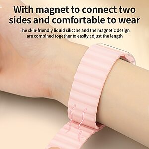Kingxbar Magnetic Λουράκι Σιλικόνης για (Apple Watch 38/40/41mm) ροζ - Image 4