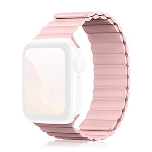 Kingxbar Magnetic Λουράκι Σιλικόνης για (Apple Watch 42/44/45mm) ροζ