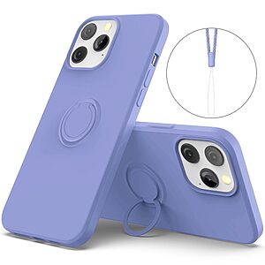 Θήκη iPhone 14 Pro Max OEM Ultra Thin Matte Premium Πλάτη με ημίσκληρο TPU και δαχτυλίδι στήριξης μωβ