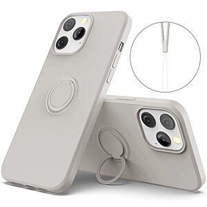 Θήκη iPhone 14 Pro OEM Ultra Thin Matte Premium Πλάτη με ημίσκληρο TPU και δαχτυλίδι στήριξης γκρι