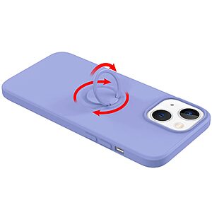 Θήκη iPhone 14 OEM Ultra Thin Matte Premium Πλάτη με ημίσκληρο TPU και δαχτυλίδι στήριξης κίτρινο - Image 3