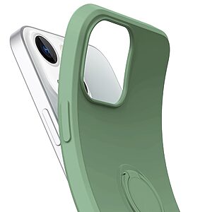 Θήκη iPhone 14 OEM Ultra Thin Matte Premium Πλάτη με ημίσκληρο TPU και δαχτυλίδι στήριξης κίτρινο - Image 4