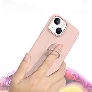 Θήκη iPhone 14 OEM Ultra Thin Matte Premium Πλάτη με ημίσκληρο TPU και δαχτυλίδι στήριξης κίτρινο - Image 5