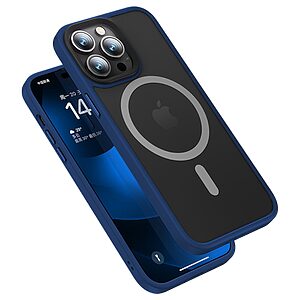 Θήκη iPhone 14 Pro Benks Magnetic Series Matte Hybrid Frame συμβατό με MagSafe φορτιστή Πλάτη TPU μπλε