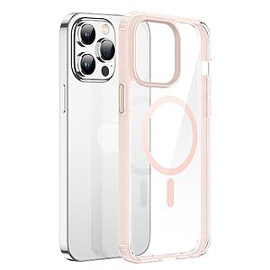 Θήκη iPhone 14 Pro Max Dux Ducis Clin 2 Series Sockproof συμβατό με MagSafe φορτιστή Πλάτη TPU ροζ