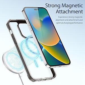 Θήκη iPhone 14 Pro Dux Ducis Clin 2 Series Sockproof συμβατό με MagSafe φορτιστή Πλάτη TPU γκρι - Image 5