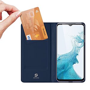 Θήκη Samsung Galaxy A23 / A23 5G Dux Ducis Skin Pro Series με βάση στήριξης, υποδοχή καρτών και μαγνητικό κούμπωμα Flip Wallet από συνθετικό δέρμα και TPU μπλε - Image 3