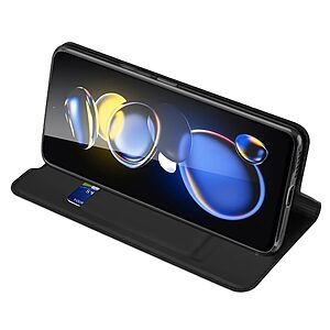 Θήκη Xiaomi Poco X4 GT 5G Dux Ducis Skin Pro Series με βάση στήριξης, υποδοχή καρτών και μαγνητικό κούμπωμα Flip Wallet από συνθετικό δέρμα και TPU μαύρο - Image 5