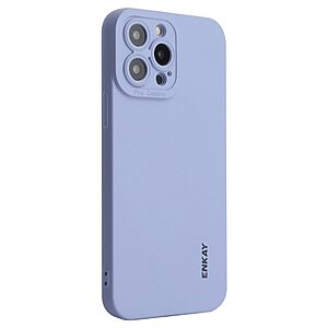 Θήκη iPhone 14 Pro Max ENKAY HAT Prince Soft Liquid Silicone Πλάτη από Premium TPU μωβ