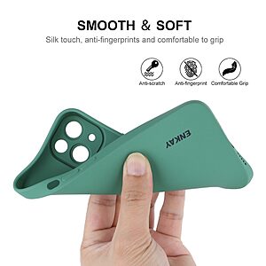 Θήκη iPhone 14 ENKAY HAT Prince Soft Liquid Silicone Πλάτη από Premium TPU πράσινο - Image 3