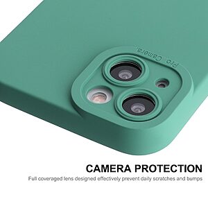 Θήκη iPhone 14 ENKAY HAT Prince Soft Liquid Silicone Πλάτη από Premium TPU πράσινο - Image 4