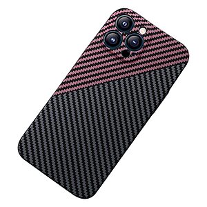 Θήκη iPhone 14 Mad Mask με υφή Carbon Fiber Ultra Slim με πλάτη αντικραδασμική από σκληρό πλαστικό μαύρο / κόκκινο