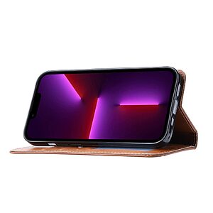 Θήκη iPhone 14 Pro Max Mad Mask Leather Wallet Business Golden Clasp με βάση στήριξης, υποδοχές καρτών και μαγνητικό κούμπωμα μαύρο - Image 3