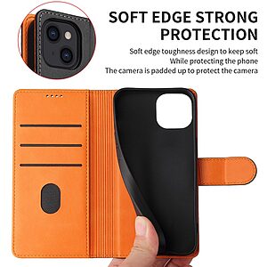 Θήκη iPhone 14 Pro Max Mad Mask Leather Wallet Case Protector με βάση στήριξης, υποδοχές καρτών και μαγνητικό κούμπωμα Flip Wallet από συνθετικό δέρμα ροζ χρυσό - Image 4