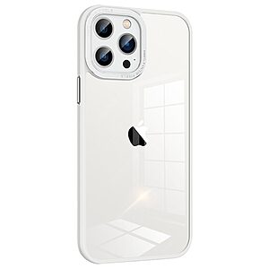 Θήκη iPhone 14 Pro Max Mad Mask Metal Camera Frame Series Transparent Πλάτη από Premium TPU λευκό