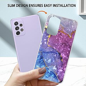 Θήκη Samsung Galaxy A23 / A23 5G Mad Mask σχέδιο Blue Purple Marble Πλάτη TPU - Image 4