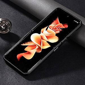 Θήκη Samsung Galaxy Z Flip4 5G Mad Mask πλάτη με υφασμάτινη υφή, συμβατή μαγνητική ασύρματη φόρτιση από σκληρό πλαστικό μπλε - Image 3