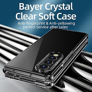 Θήκη Samsung Galaxy Z Fold4 5G Mad Mask Crystal Series αντικραδασμική διάφανη πλάτη TPU μαύρο - Image 2