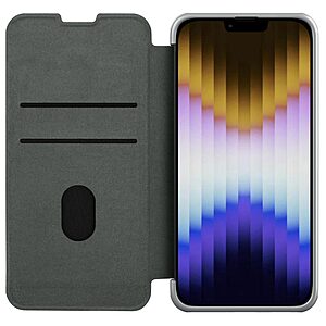 Θήκη iPhone 14 NiLLkin Qin Pro Series με προστασία για την κάμερα, Flip Wallet από σκληρό πλαστικό με ύφασμα και συνθετικό δέρμα γκρι - Image 3