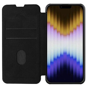 Θήκη iPhone 14 NiLLkin Qin Pro Series με προστασία για την κάμερα, Flip Wallet από σκληρό πλαστικό με ύφασμα και συνθετικό δέρμα μαύρο - Image 3