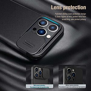 Θήκη iPhone 14 Pro Max NiLLkin Qin Series με προστασία κάμερας Flip Wallet από σκληρό πλαστικό και συνθετικό δέρμα μπλε - Image 3
