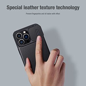 Θήκη iPhone 14 Pro Max NiLLkin Qin Series με προστασία κάμερας Flip Wallet από σκληρό πλαστικό και συνθετικό δέρμα μπλε - Image 5