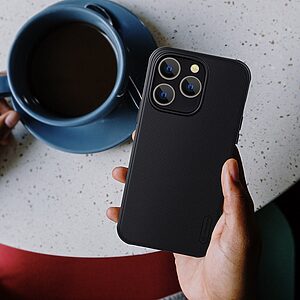 Θήκη iPhone 14 Pro Max NiLLkin Super Frosted Shield Pro Series Πλάτη από Premium σκληρό TPU μαύρο - Image 3