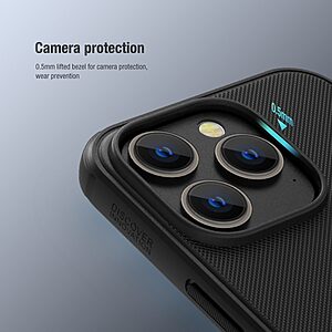 Θήκη iPhone 14 Pro Max NiLLkin Super Frosted Shield Pro Series Πλάτη από Premium σκληρό TPU μαύρο - Image 5