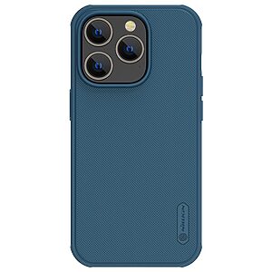 Θήκη iPhone 14 Pro Max NiLLkin Super Frosted Shield Pro Series Πλάτη από Premium σκληρό TPU μπλε