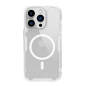 Θήκη iPhone 14 Pro NiLLkin Nature Magnetic Series Silicone Sockproof συμβατό με MagSafe φορτιστή Transparent Πλάτη TPU