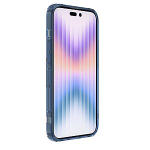 Θήκη iPhone 14 Pro NiLLkin Nature Magnetic Series Silicone Sockproof συμβατό με MagSafe φορτιστή Transparent Πλάτη TPU μπλε - Image 4