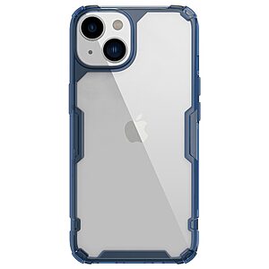 Θήκη iPhone 14 NiLLkin Nature Pro Series Silicone Sockproof Transparent Πλάτη TPU μπλε