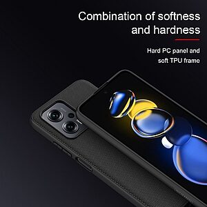 Θήκη Xiaomi Poco X4 GT 5G NiLLkin Textured Hard Case Series Πλάτη από ενισχυμένο πλαστικό και TPU μαύρο - Image 5
