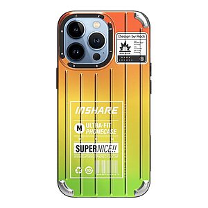 Θήκη iPhone 14 Pro Max ROCK Gradient Color Pet Series με εξαιρετικά ενυσχιμένες γωνίες Πλάτη από Premium TPU πορτοκαλί / πράσινο